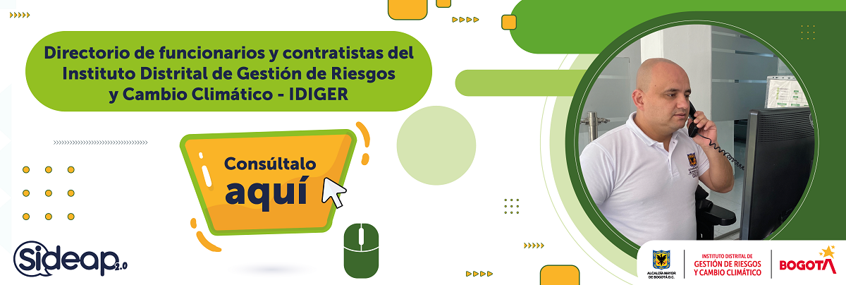 Funcionario IDIGER al teléfono