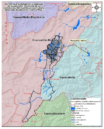 Mapa de Bogotá cuencas realizado para el abastecimiento de agua potable en la ciudad